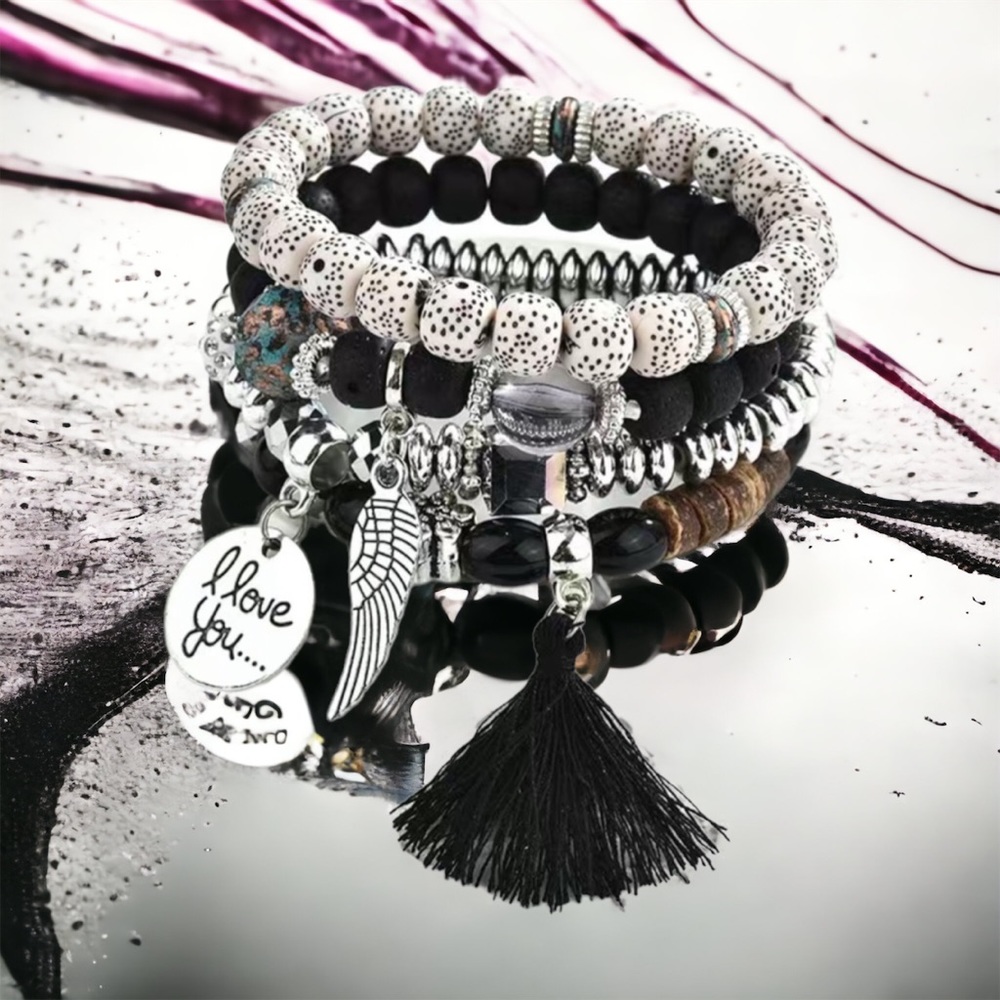 3 for $20🌻4pcs/set Bohemian Style Crystal Multilayer Tassel Wings Bracelet. NWT - Picture 2 of 6